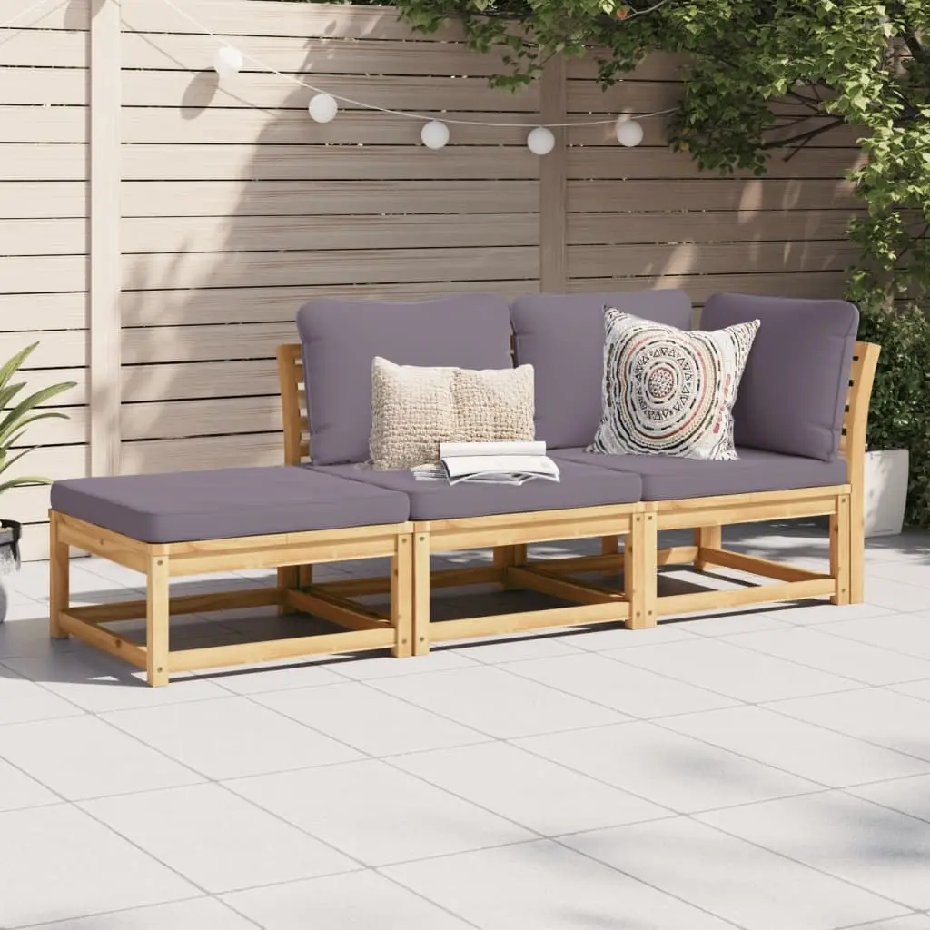 3 Piece Garden Lounge Set with Cushions Solid Wood Acacia 3214327