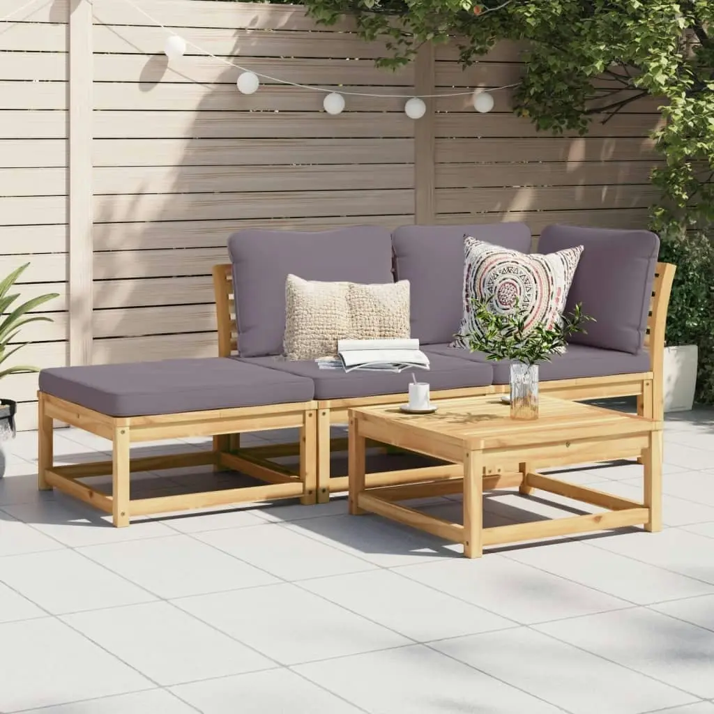 3 Piece Garden Lounge Set with Cushions Solid Wood Acacia 3214327