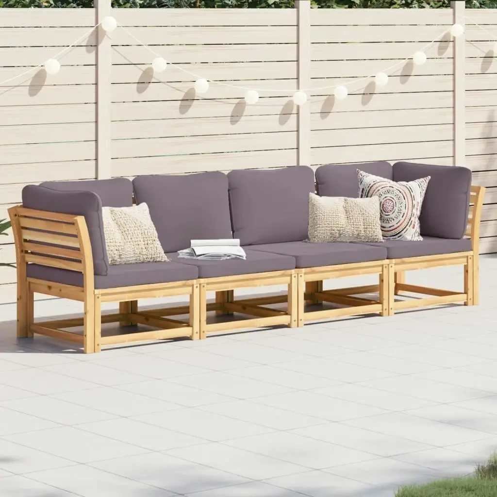 4 Piece Garden Lounge Set with Cushions Solid Wood Acacia 3214315