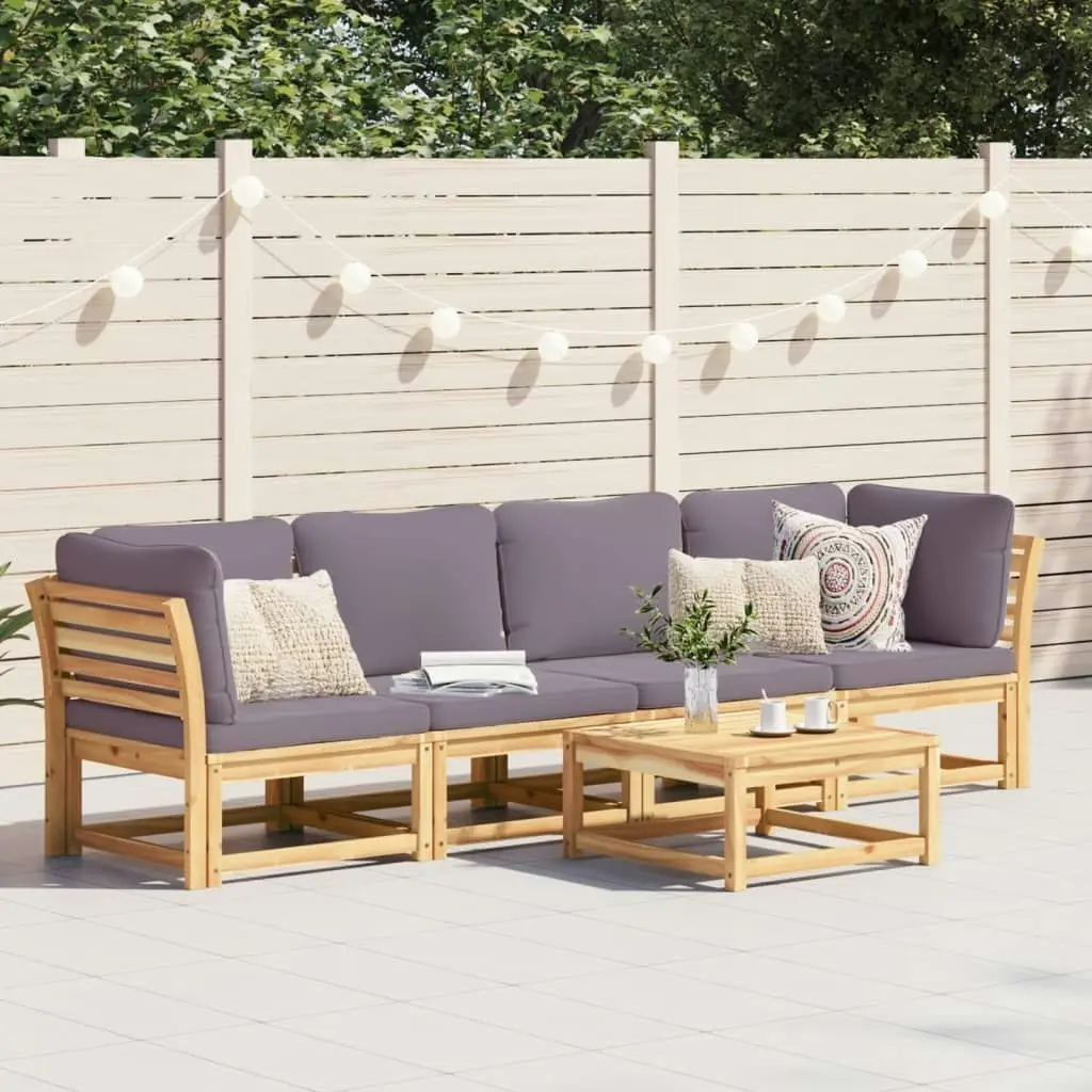 4 Piece Garden Lounge Set with Cushions Solid Wood Acacia 3214315