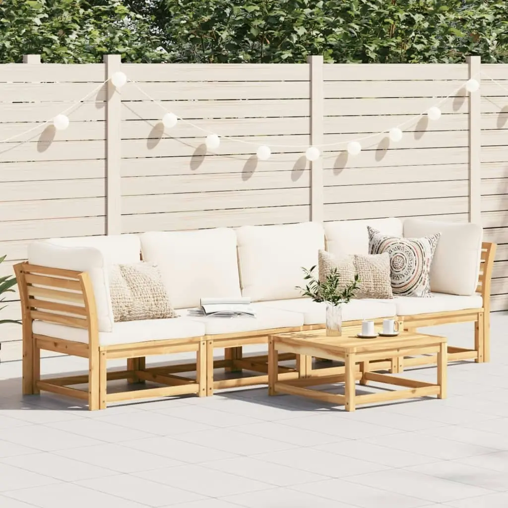 4 Piece Garden Lounge Set with Cushions Solid Wood Acacia 3214292