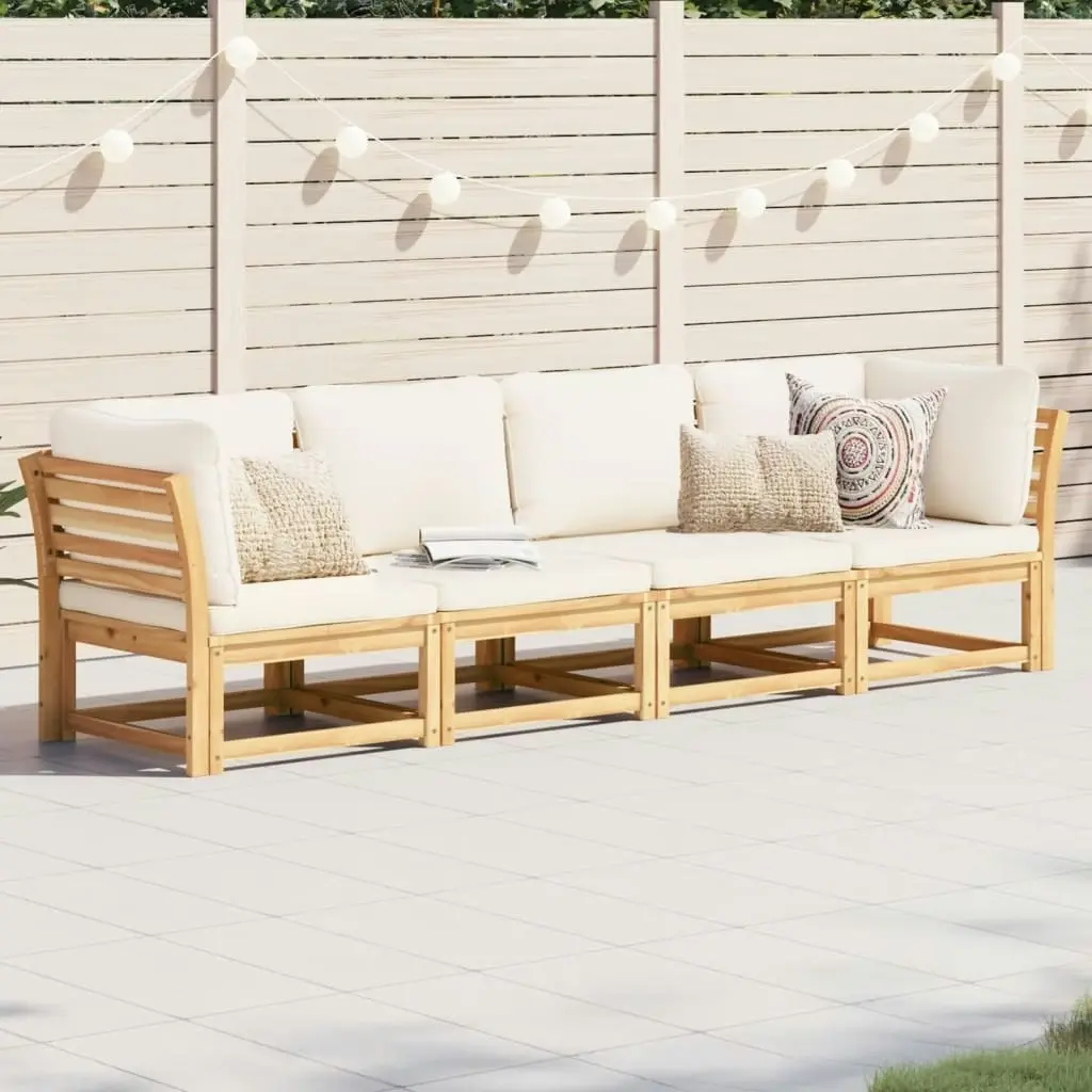 4 Piece Garden Lounge Set with Cushions Solid Wood Acacia 3214292