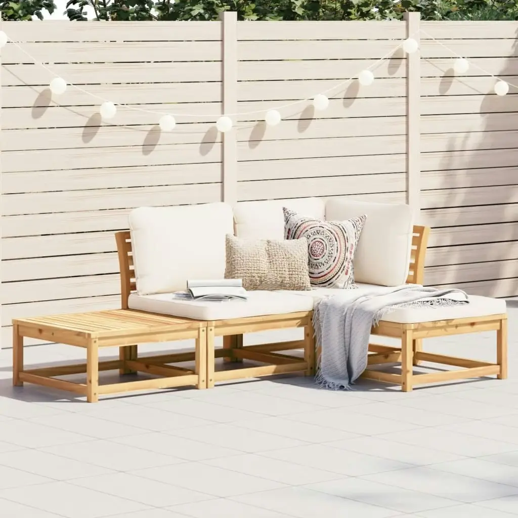 4 Piece Garden Lounge Set with Cushions Solid Wood Acacia 3214284