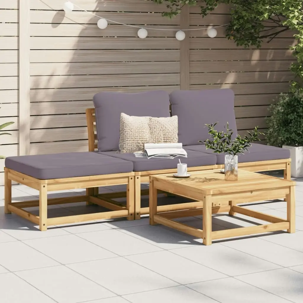 4 Piece Garden Lounge Set with Cushions Solid Wood Acacia 3214326