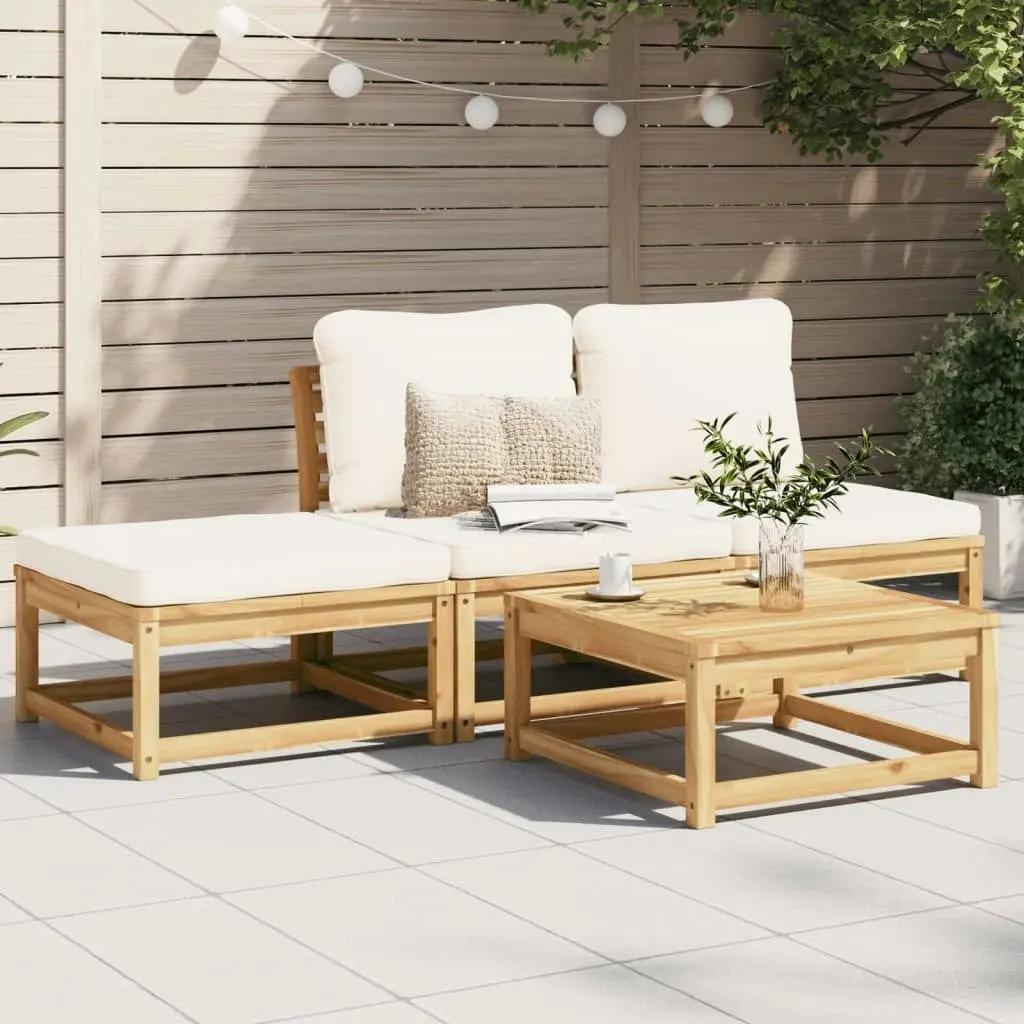 4 Piece Garden Lounge Set with Cushions Solid Wood Acacia 3214303