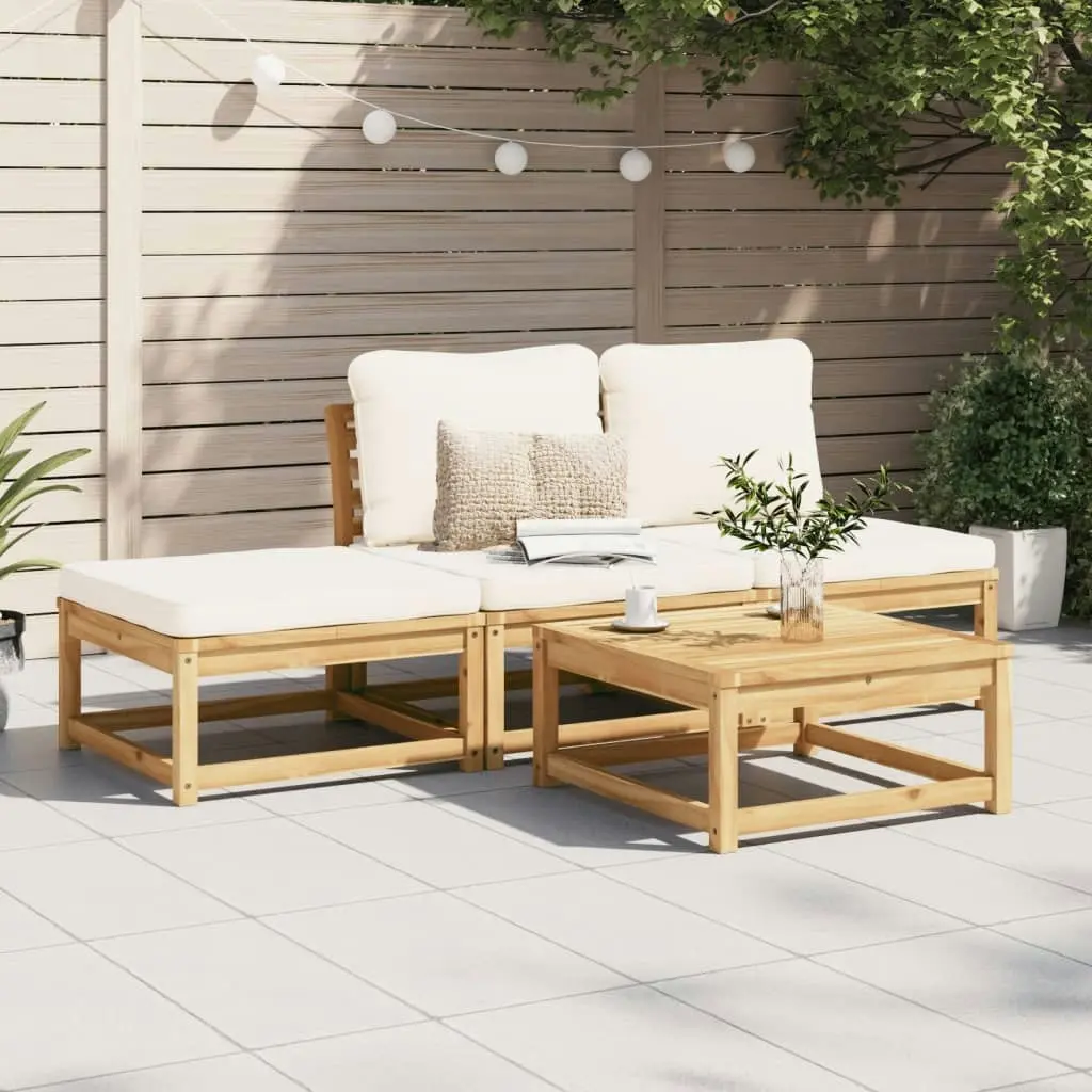 4 Piece Garden Lounge Set with Cushions Solid Wood Acacia 3214303