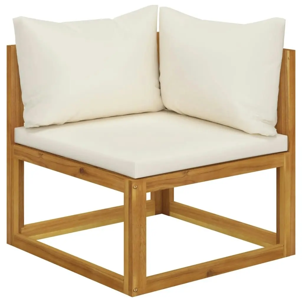 4-Seater Garden Sofa with Cushion Cream Solid Acacia Wood 3057639