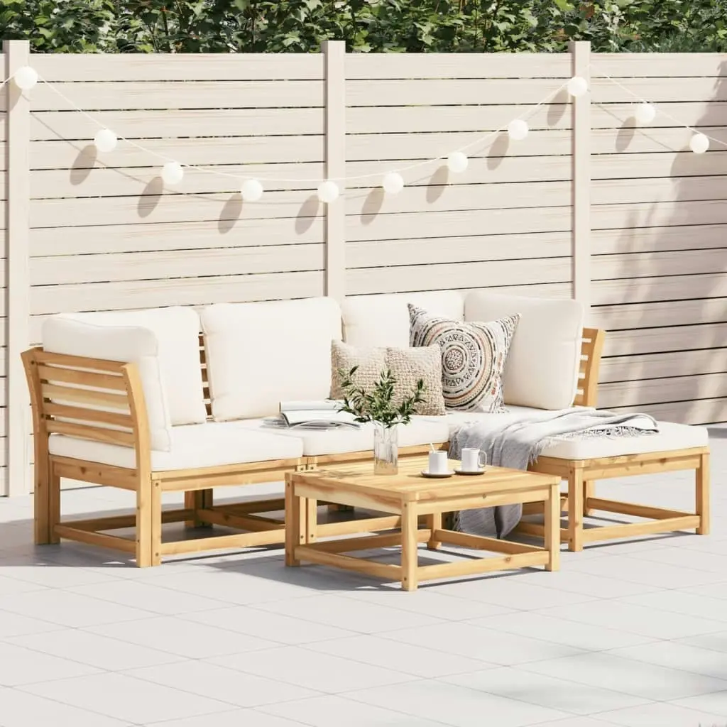 5 Piece Garden Lounge Set with Cushions Solid Wood Acacia 3214286