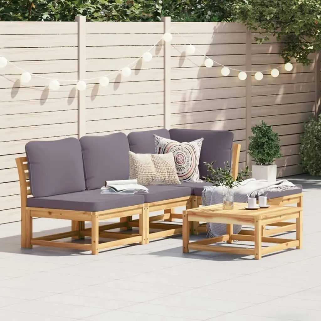 5 Piece Garden Lounge Set with Cushions Solid Wood Acacia 3214308