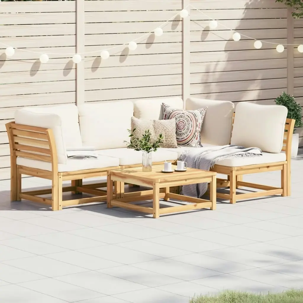 5 Piece Garden Lounge Set with Cushions Solid Wood Acacia 3214302