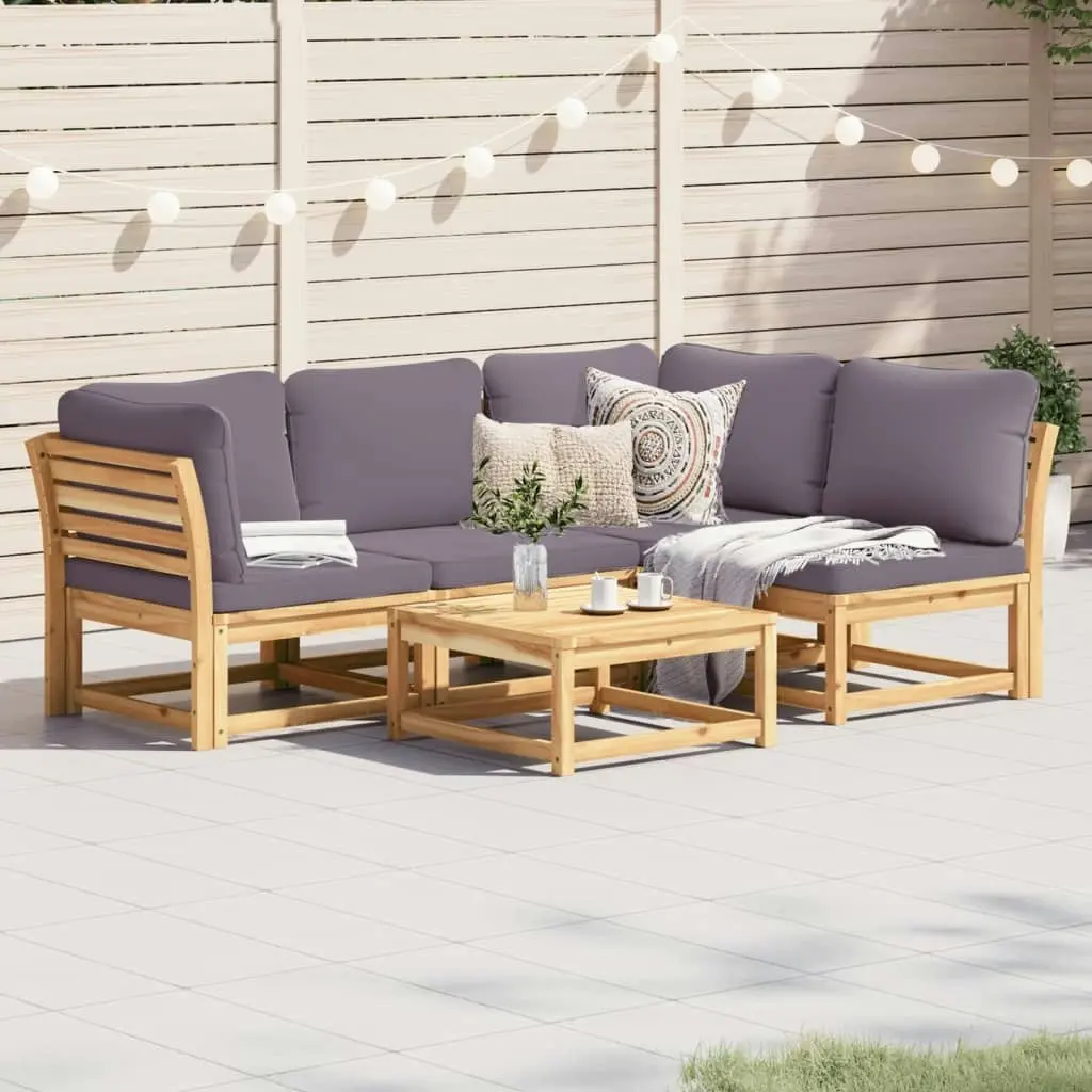 5 Piece Garden Lounge Set with Cushions Solid Wood Acacia 3214325