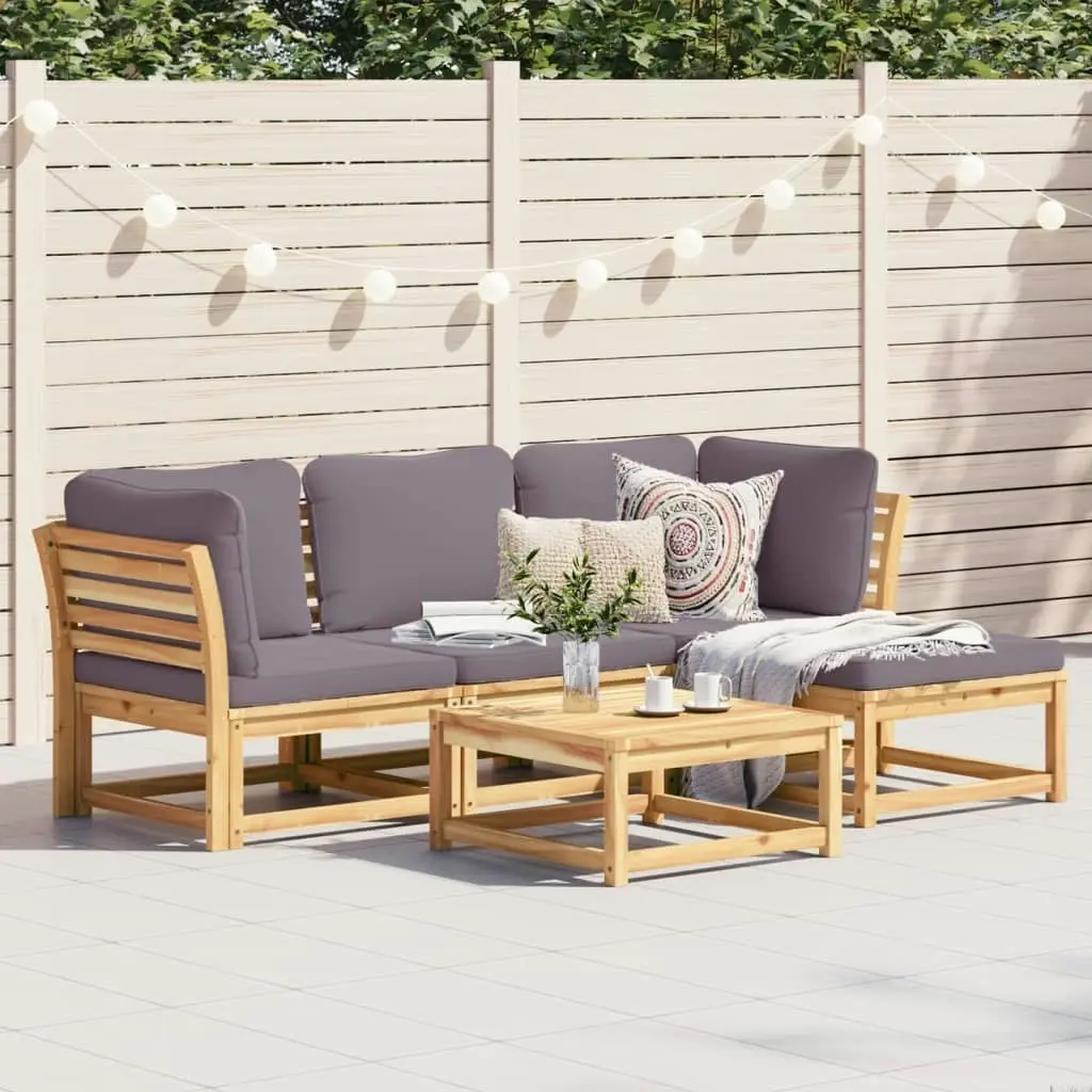 5 Piece Garden Lounge Set with Cushions Solid Wood Acacia 3214309