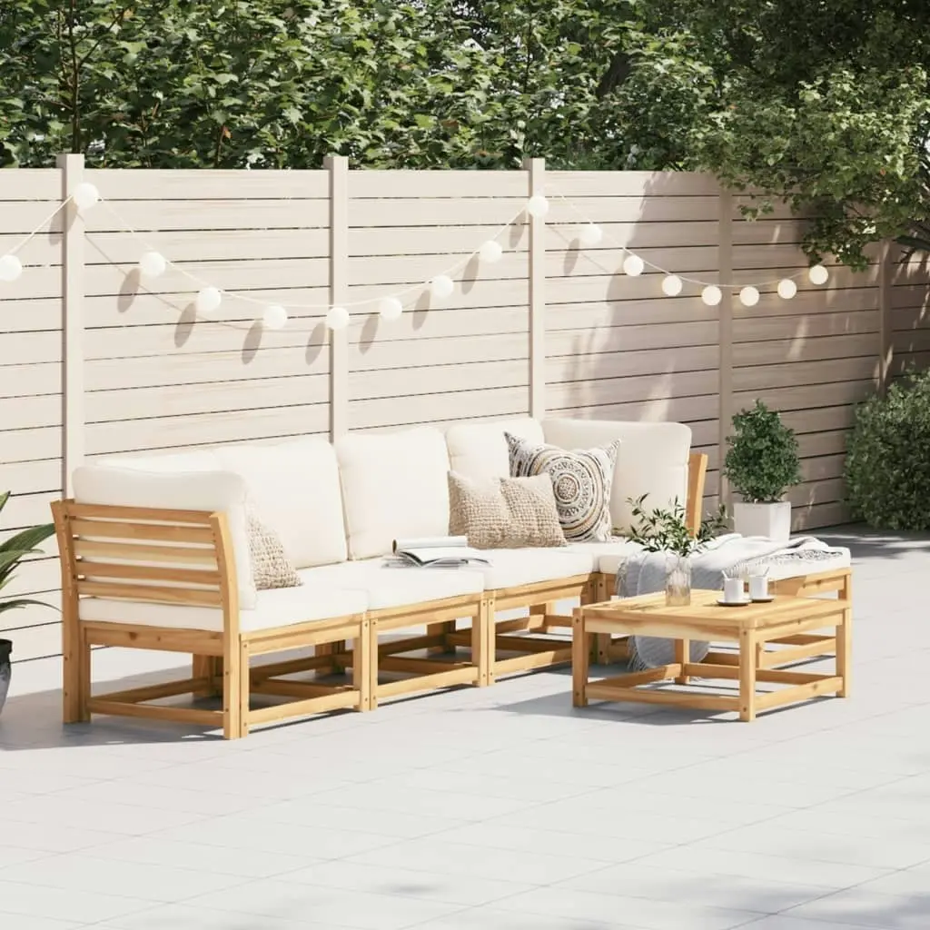 6 Piece Garden Lounge Set with Cushions Solid Wood Acacia 3214287