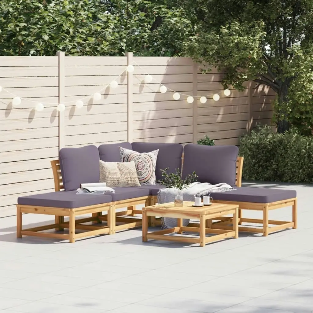 6 Piece Garden Lounge Set with Cushions Solid Wood Acacia 3214306