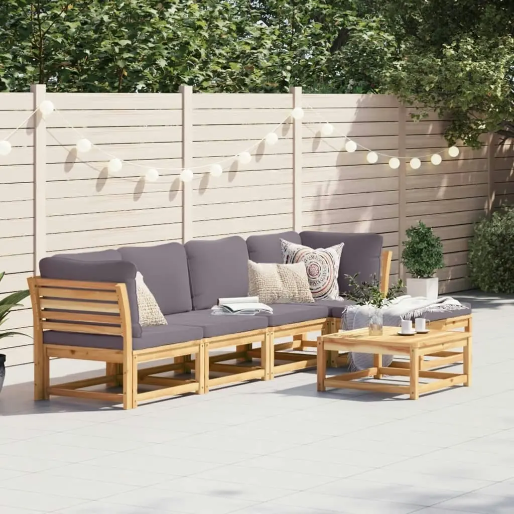 6 Piece Garden Lounge Set with Cushions Solid Wood Acacia 3214310