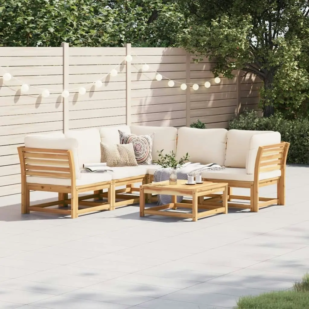 6 Piece Garden Lounge Set with Cushions Solid Wood Acacia 3214288