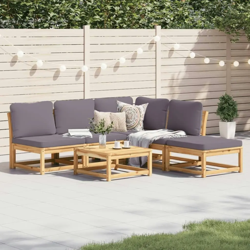 6 Piece Garden Lounge Set with Cushions Solid Wood Acacia 3214324