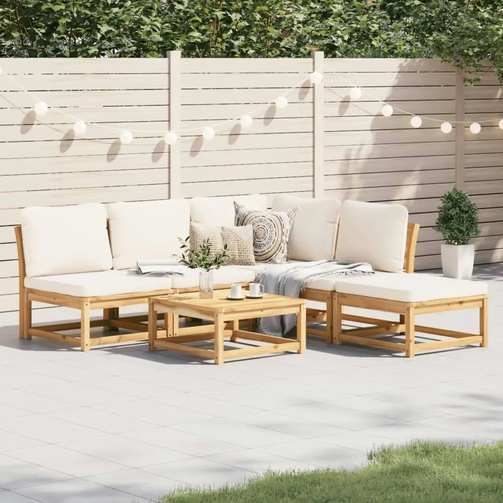 6 Piece Garden Lounge Set with Cushions Solid Wood Acacia 3214301