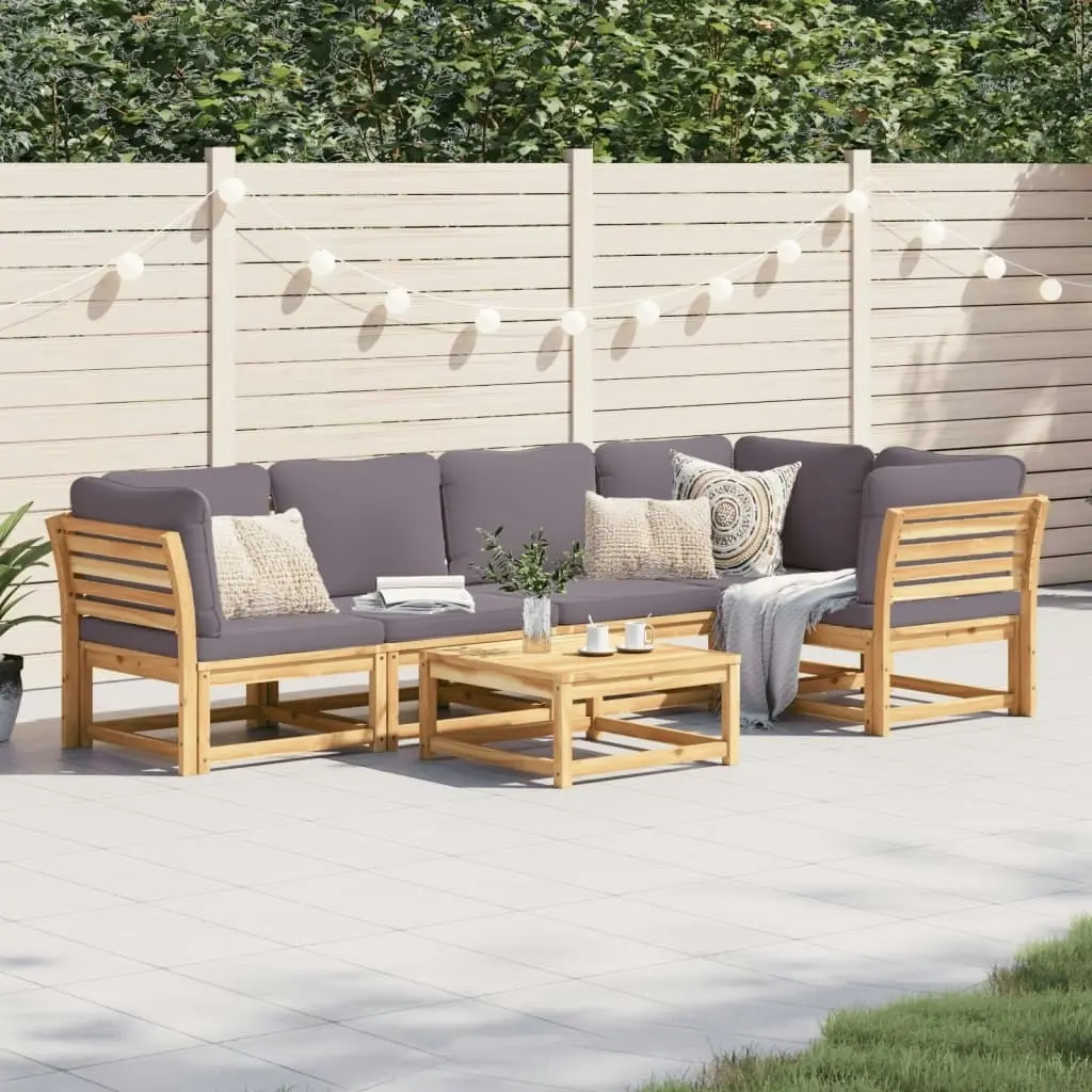 6 Piece Garden Lounge Set with Cushions Solid Wood Acacia 3214312