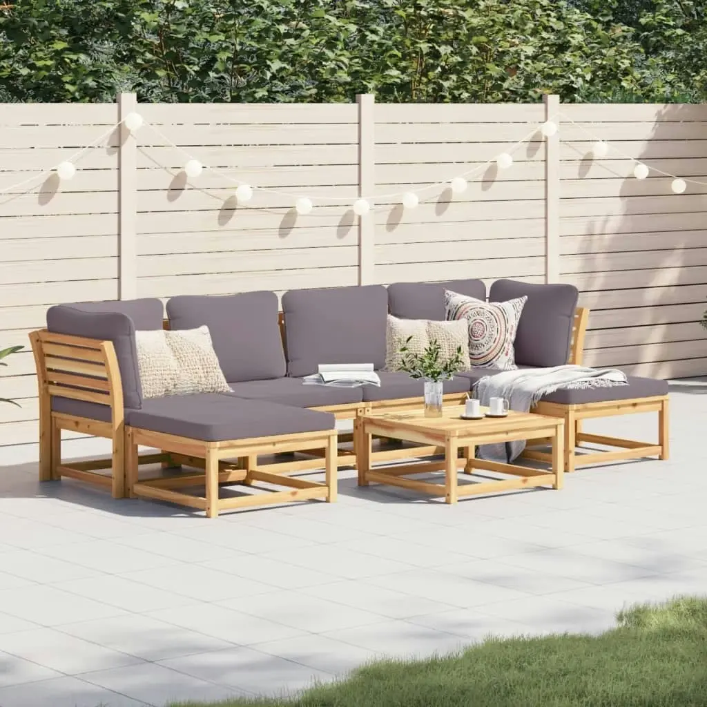 7 Piece Garden Lounge Set with Cushions Solid Wood Acacia 3214322