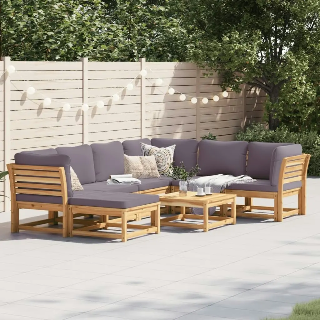 8 Piece Garden Lounge Set with Cushions Solid Wood Acacia 3214318