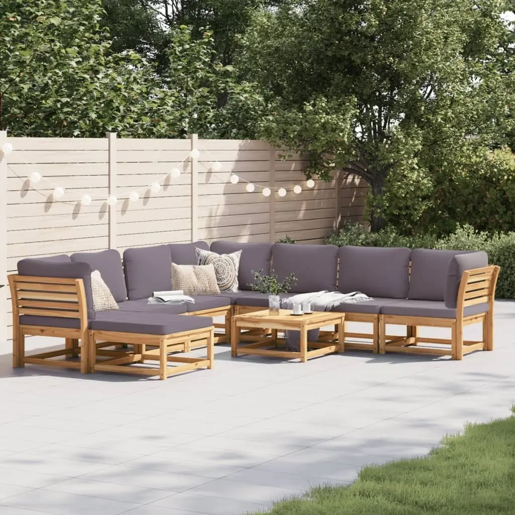 9 Piece Garden Lounge Set with Cushions Solid Wood Acacia 3214321