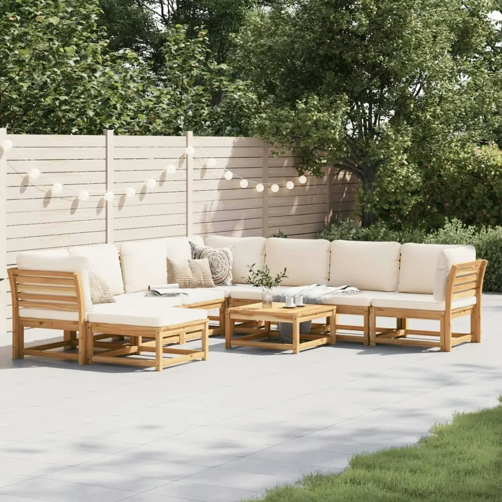 9 Piece Garden Lounge Set with Cushions Solid Wood Acacia 3214298