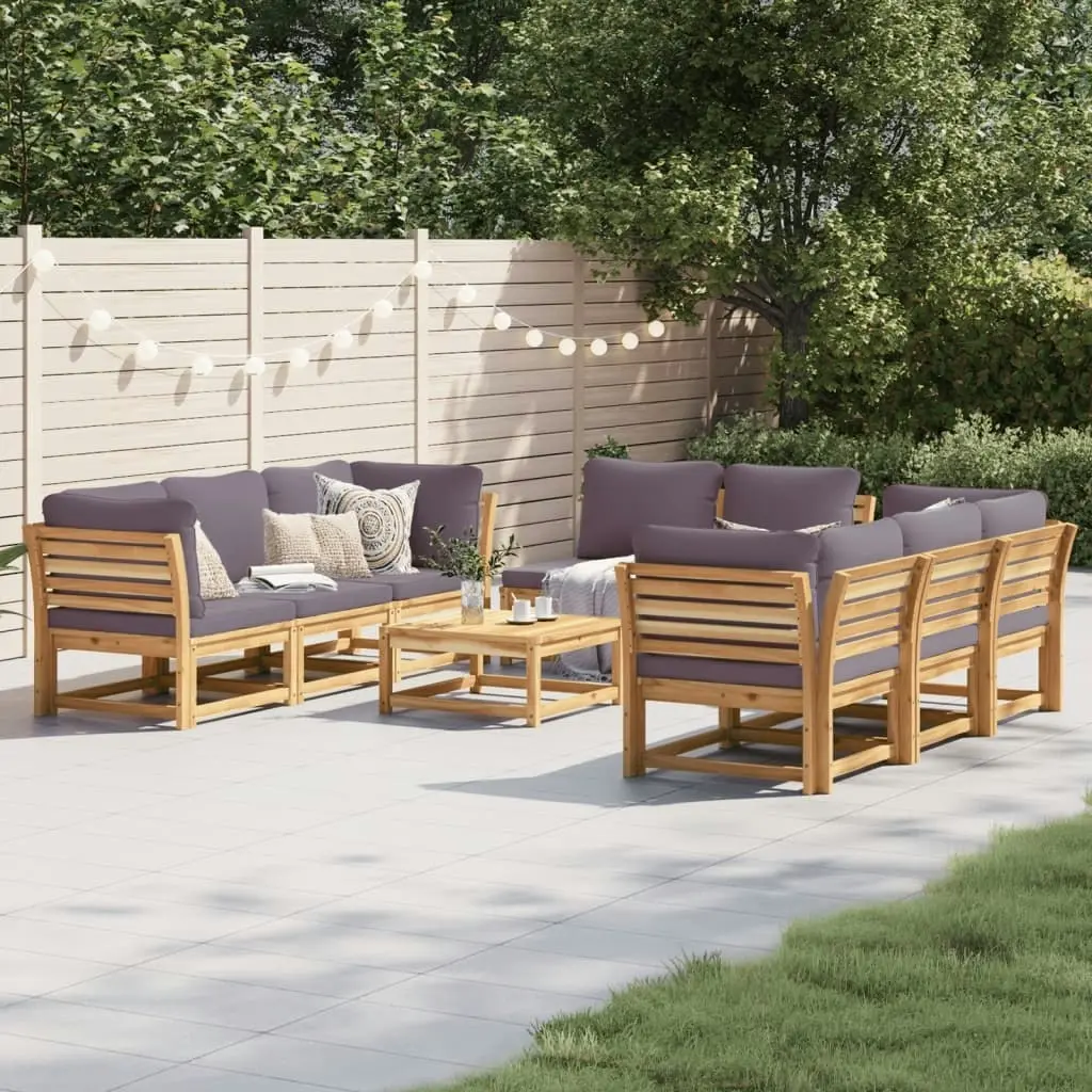 9 Piece Garden Lounge Set with Cushions Solid Wood Acacia 3214317