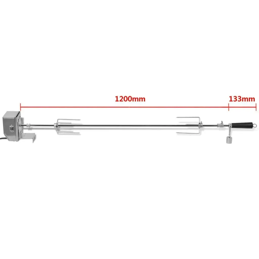 BBQ Rotisserie Spit with Professional Motor Steel 1200 mm 42245