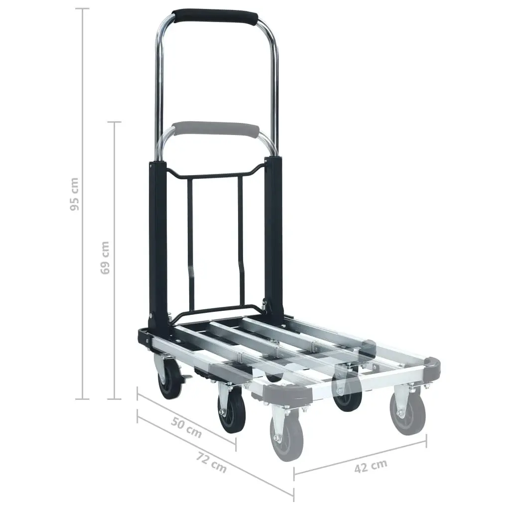 Foldable Transport Trolley 150 kg Aluminium Silver 146448