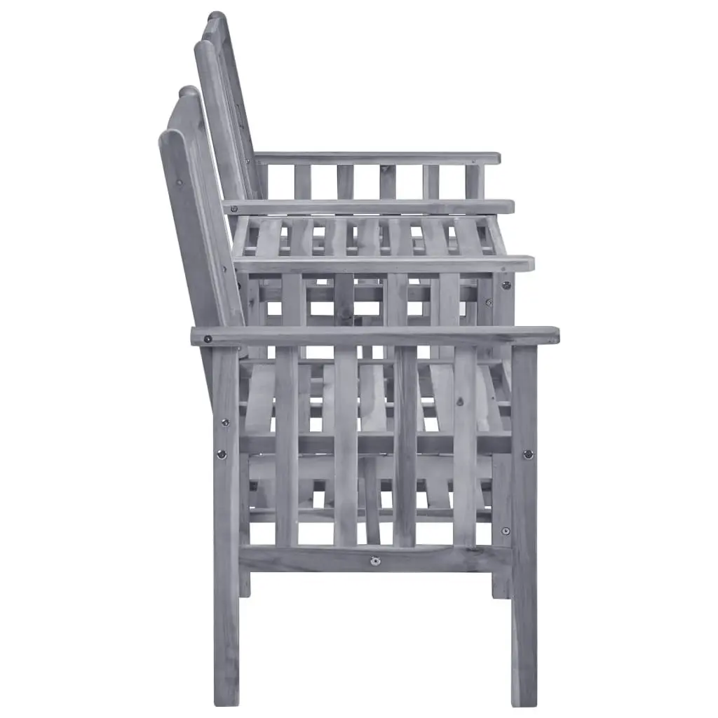 Garden Chairs with Tea Table and Cushions Solid Acacia Wood 3061319