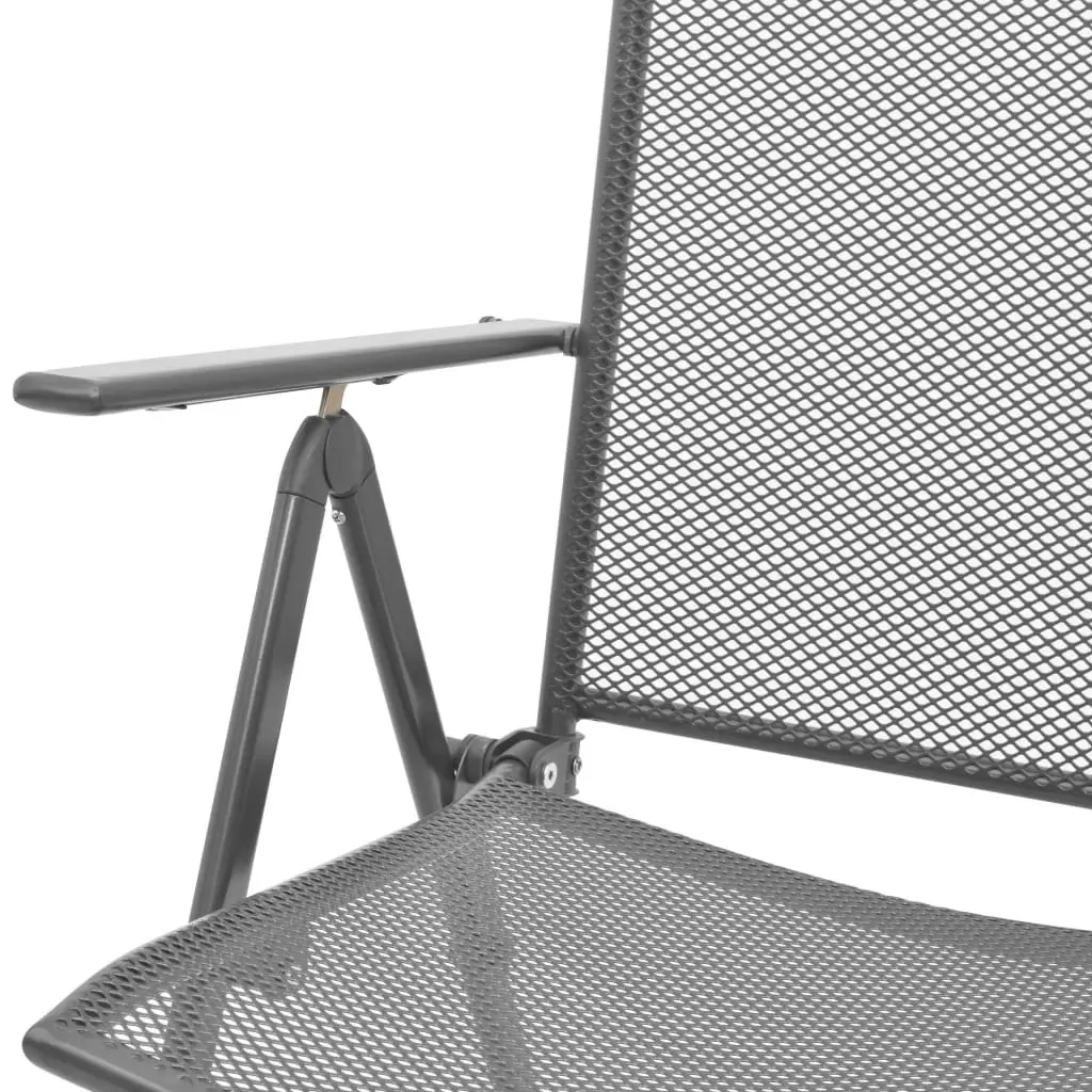 Reclining Garden Chair Set 3 Piece Anthracite Powder-coated Steel 3283760