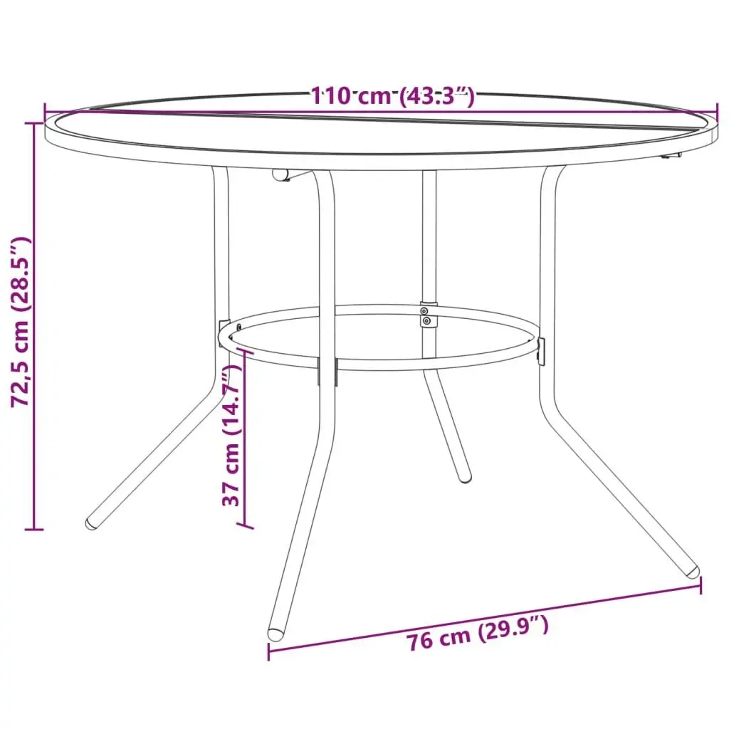 Stackable Garden Chair Set 5 Piece Anthracite Powder-coated Steel 3283758