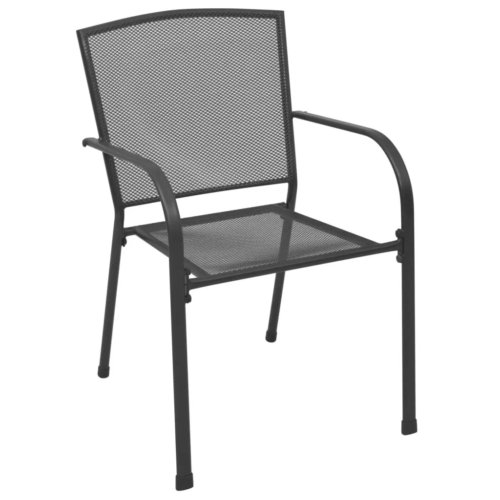 Stackable Garden Chair Set 5 Piece Anthracite Powder-coated Steel 3283758