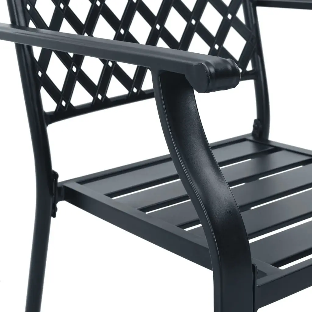 Stackable Garden Chair Set 3 Piece Anthracite Powder-coated Steel 3283768