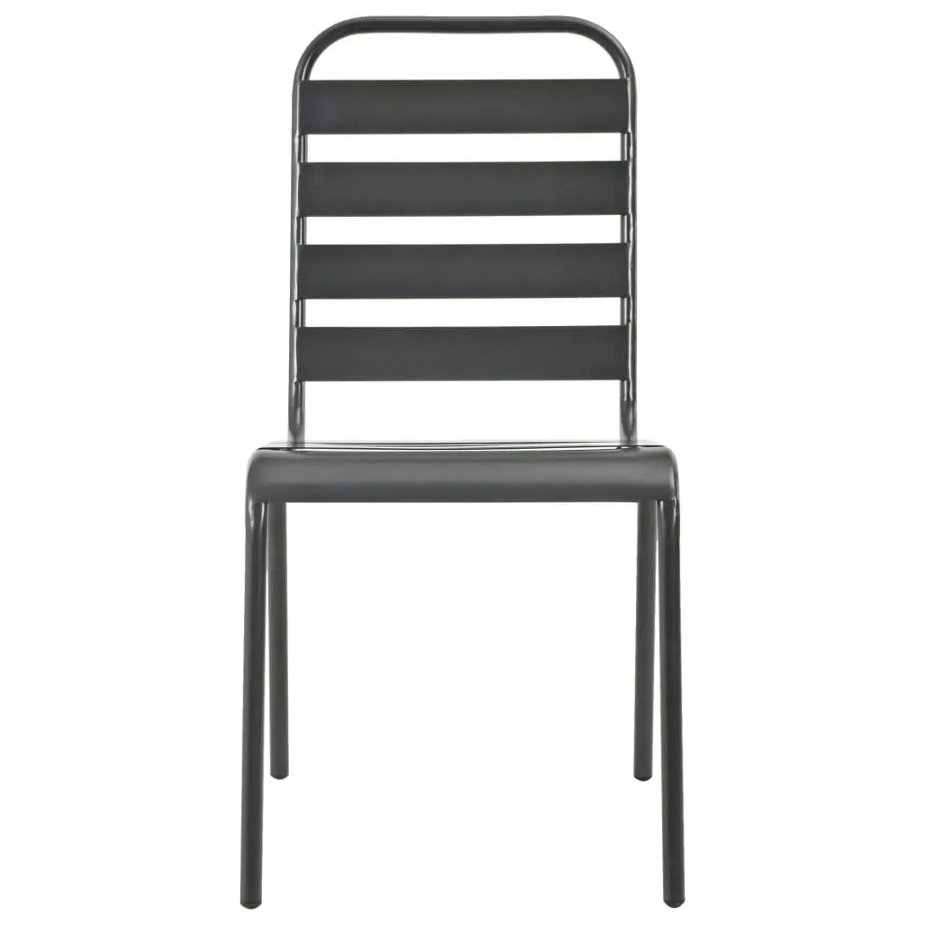 Stackable Garden Chair Set 5 Piece Anthracite Powder-coated Steel 3283766