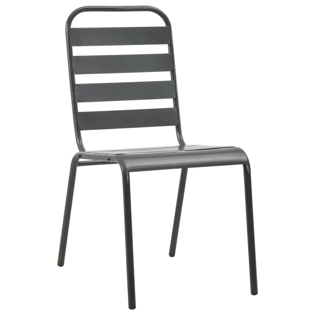 Stackable Garden Chair Set 3 Piece Anthracite Powder-coated Steel 3283764