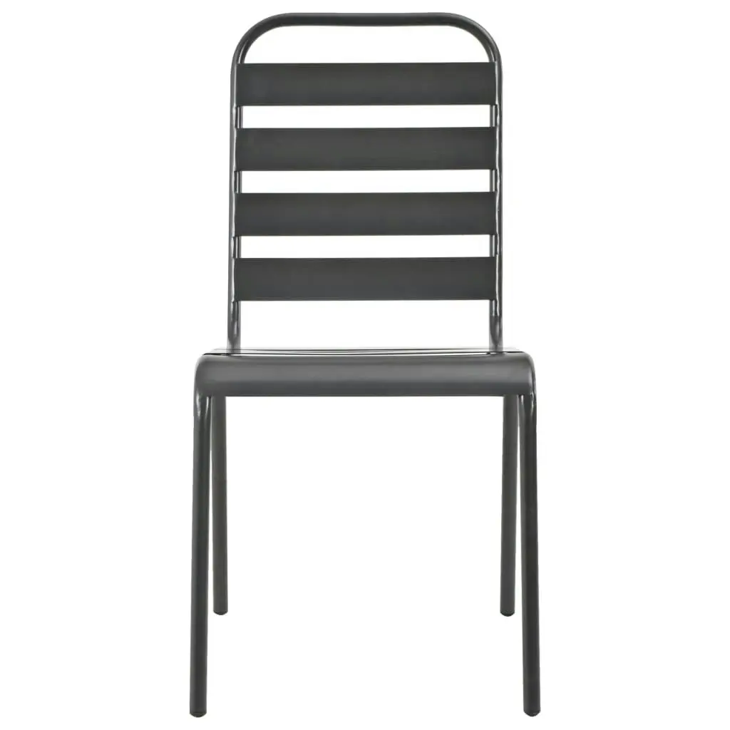 Stackable Garden Chair Set 7 Piece Anthracite Powder-coated Steel 3283767