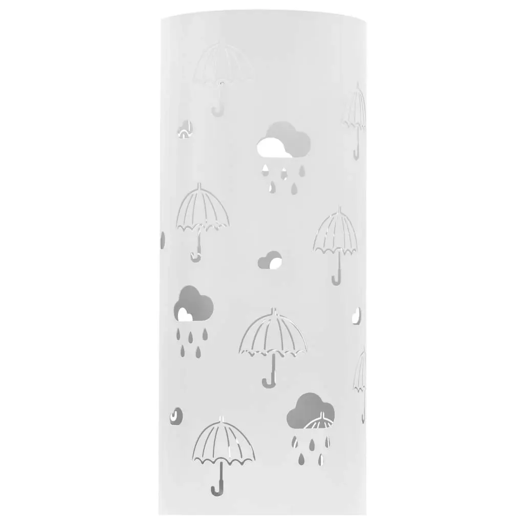 Umbrella Stand Umbrellas Steel White 246805