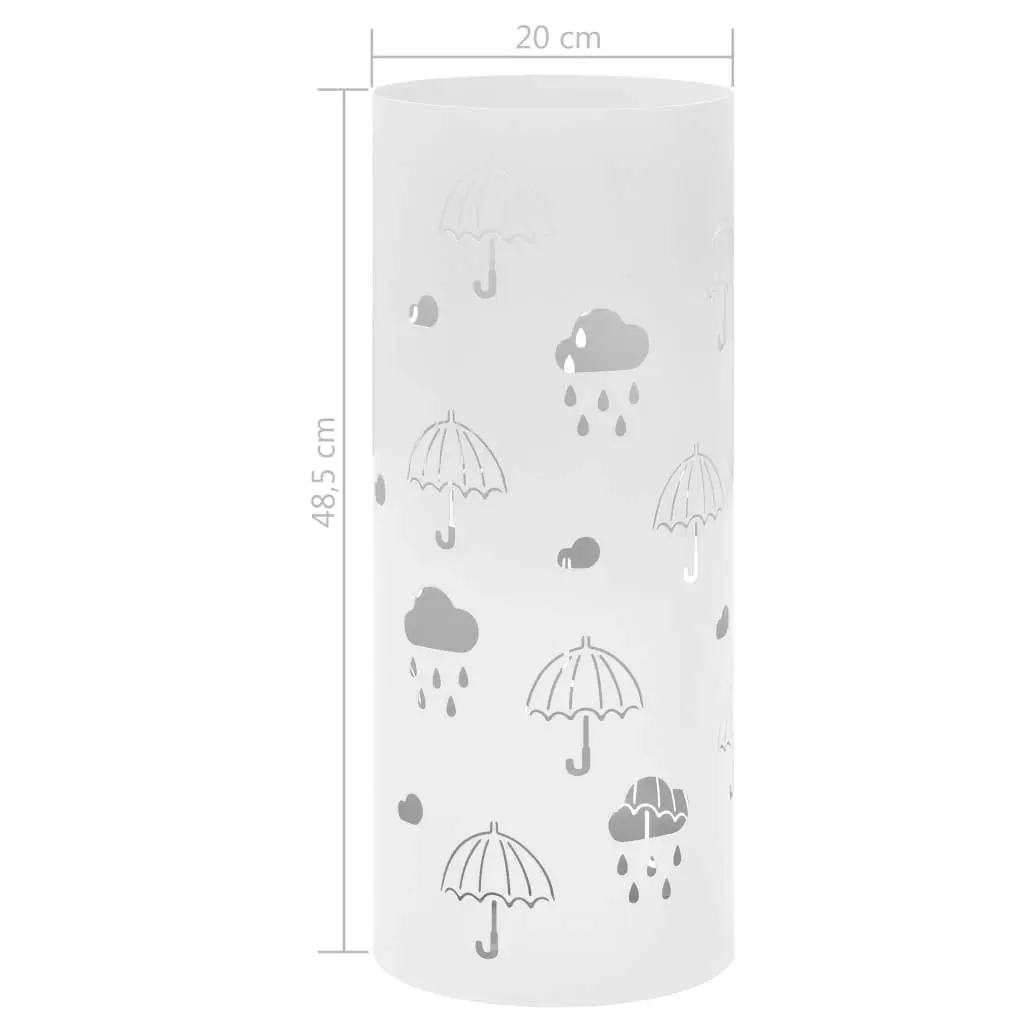 Umbrella Stand Umbrellas Steel White 246805