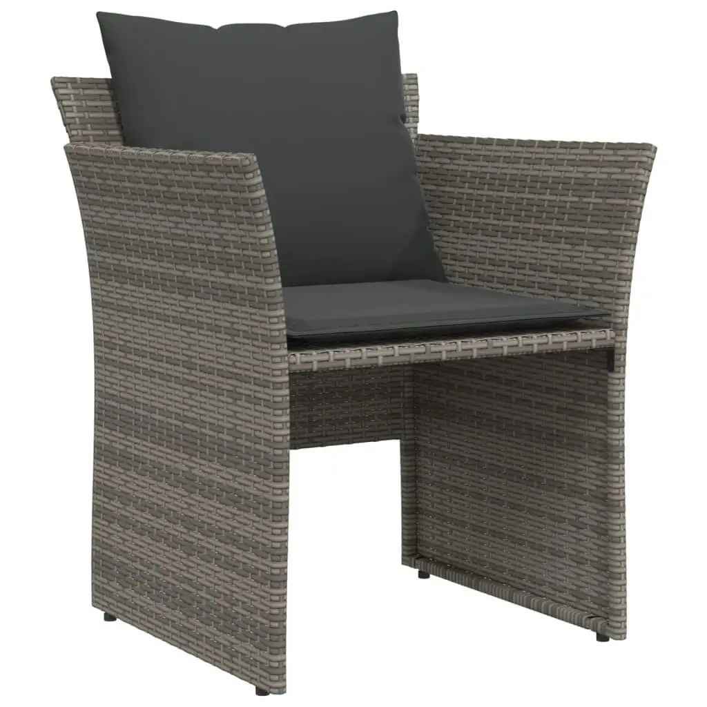 Garden Chair with Footstool Grey Poly Rattan 368618