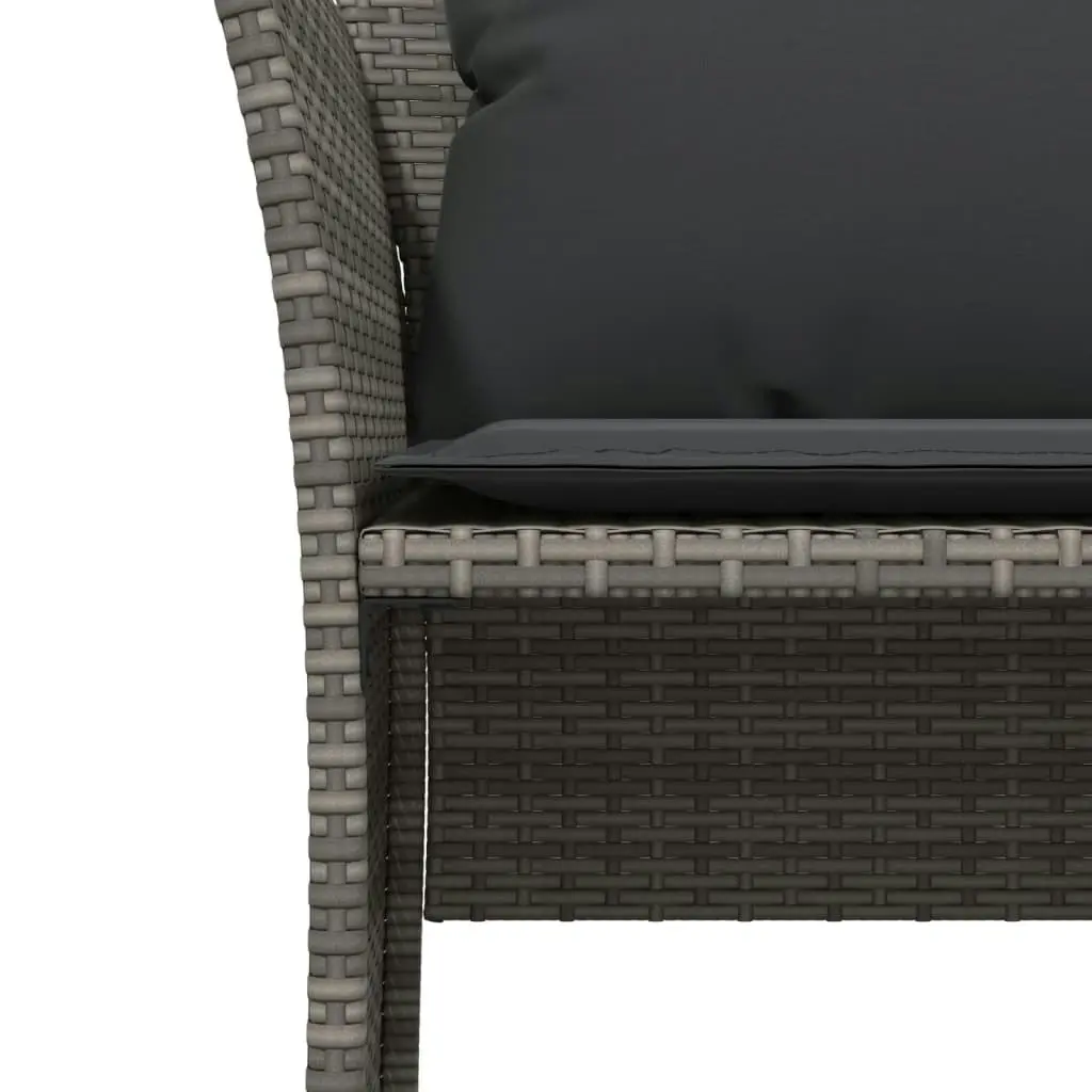 Garden Chair with Footstool Grey Poly Rattan 368618