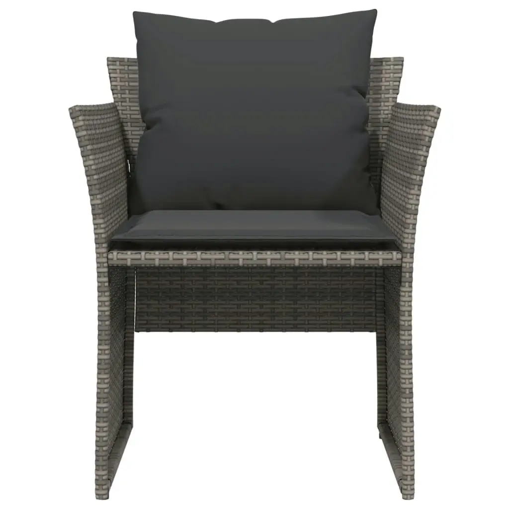 Garden Chair with Footstool Grey Poly Rattan 368618