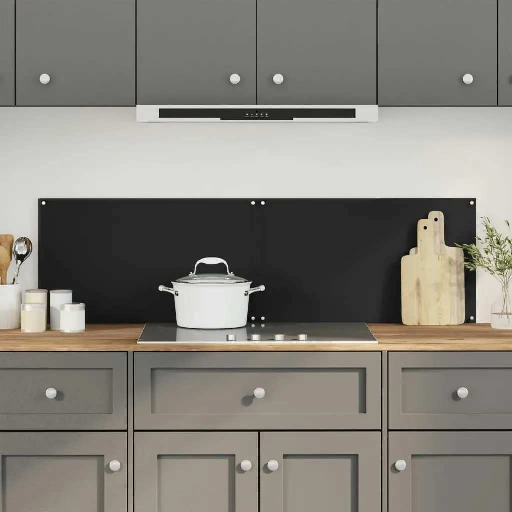 Kitchen Backsplashes 2 pcs Black 70x50 cm Tempered Glass 3315796