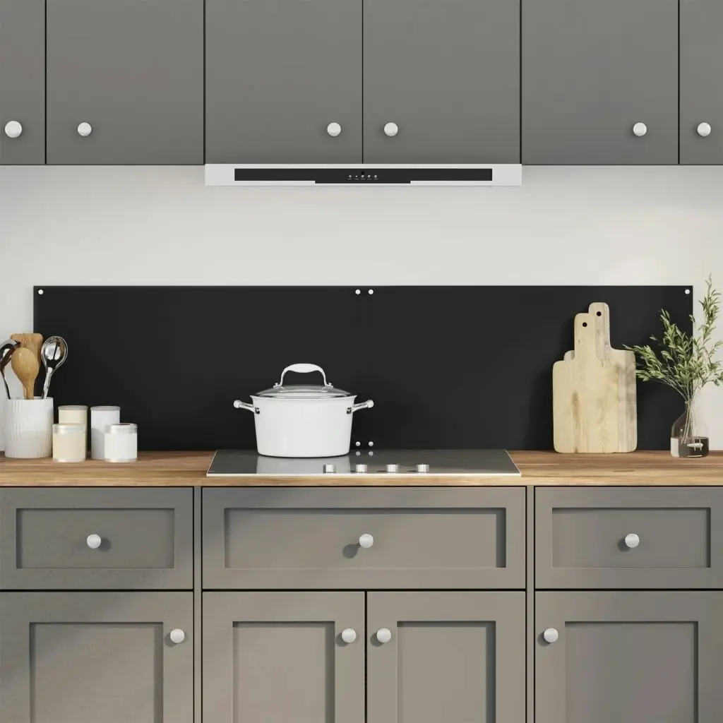 Kitchen Backsplashes 2 pcs Black 80x50 cm Tempered Glass 3315799