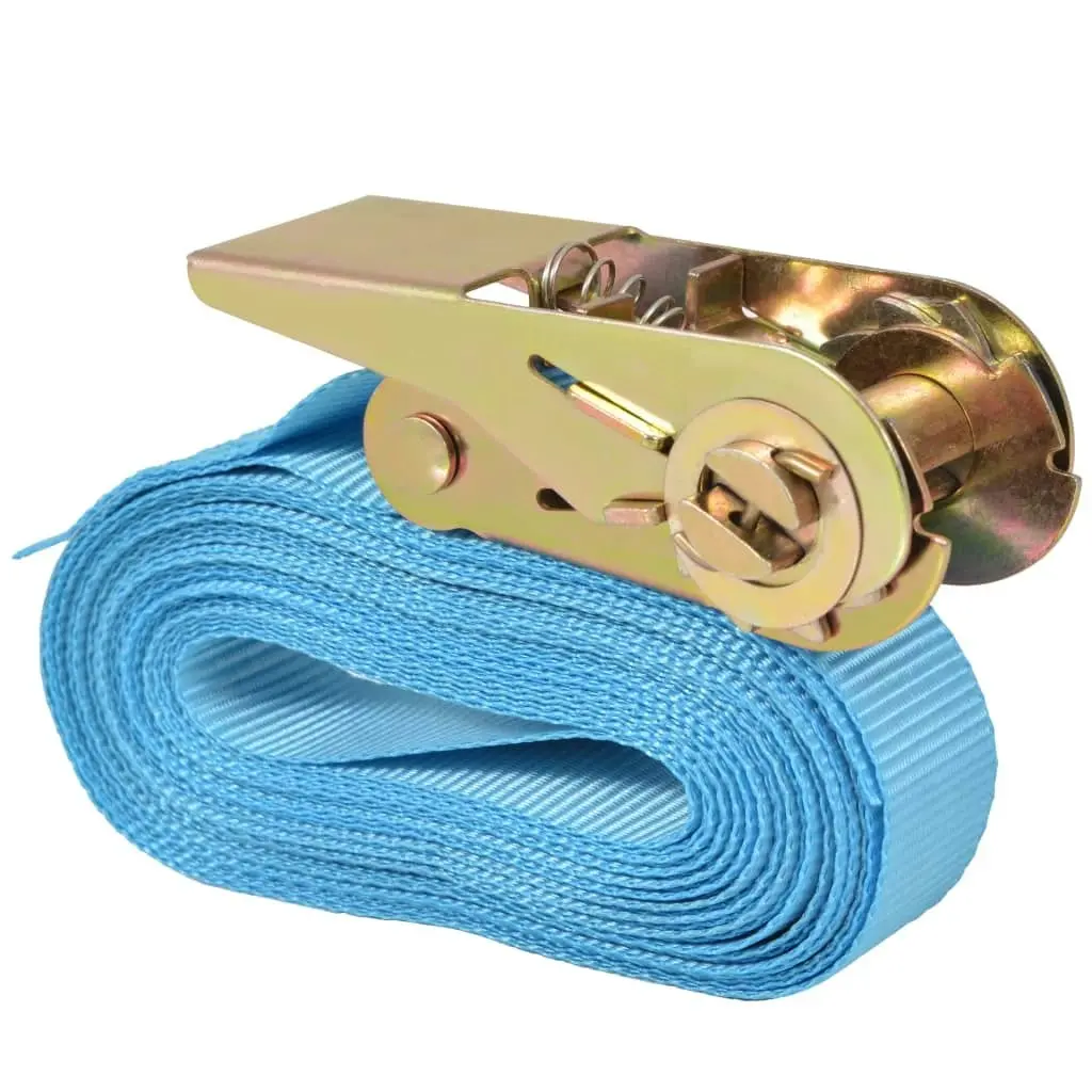 Ratchet Tie Down Straps 10 pcs 0.8 Tonnes 4mx25mm Blue 142653