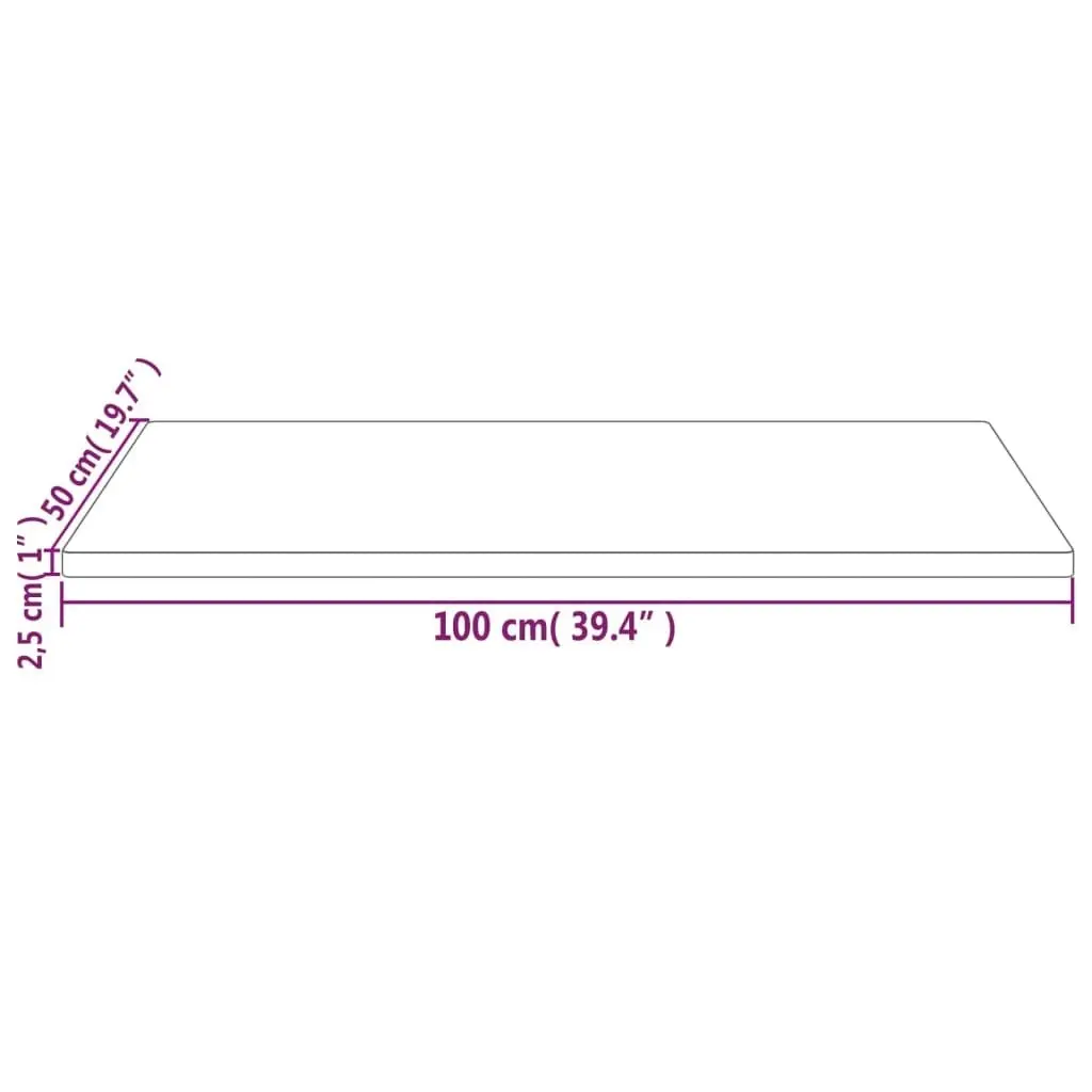 Table Top 100x50x2.5 cm Solid Wood Pine Rectangular 824405