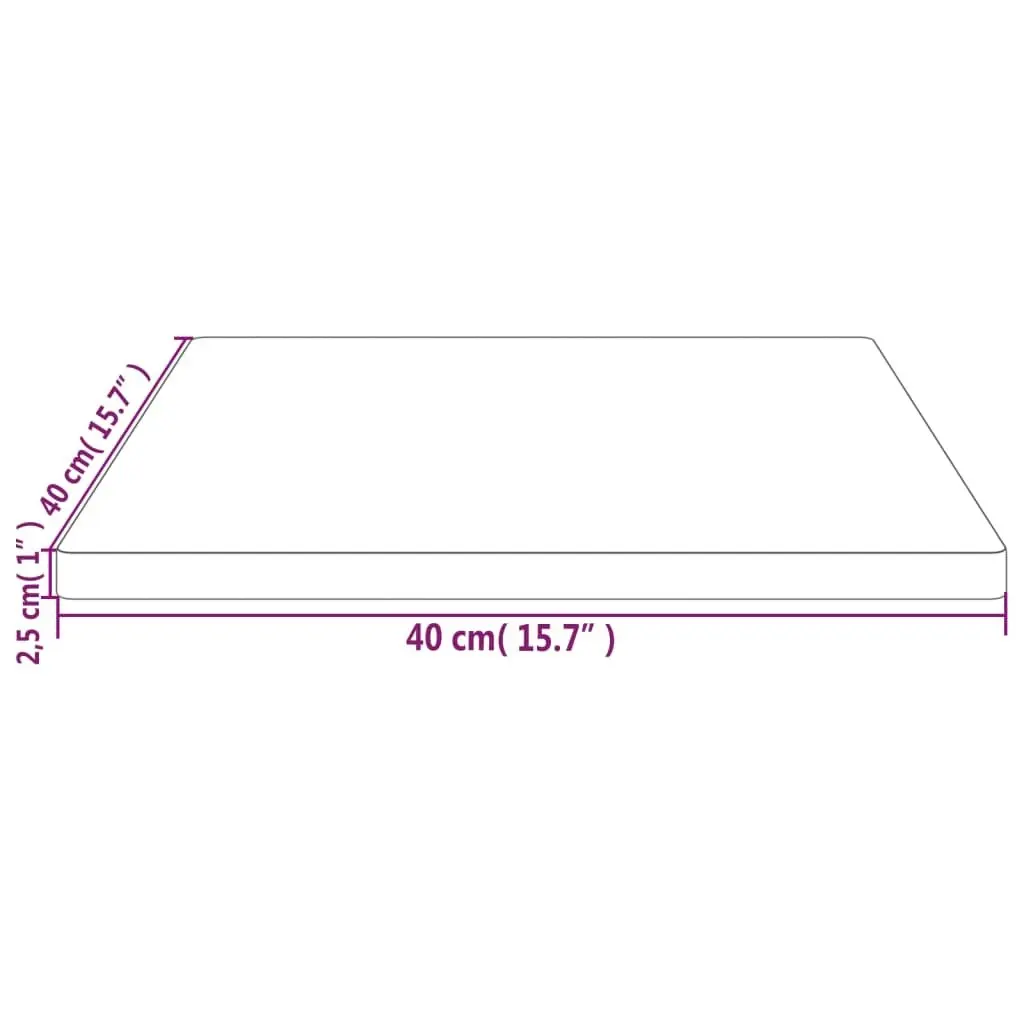 Table Top 40x40x2.5 cm Solid Wood Pine Square 824370