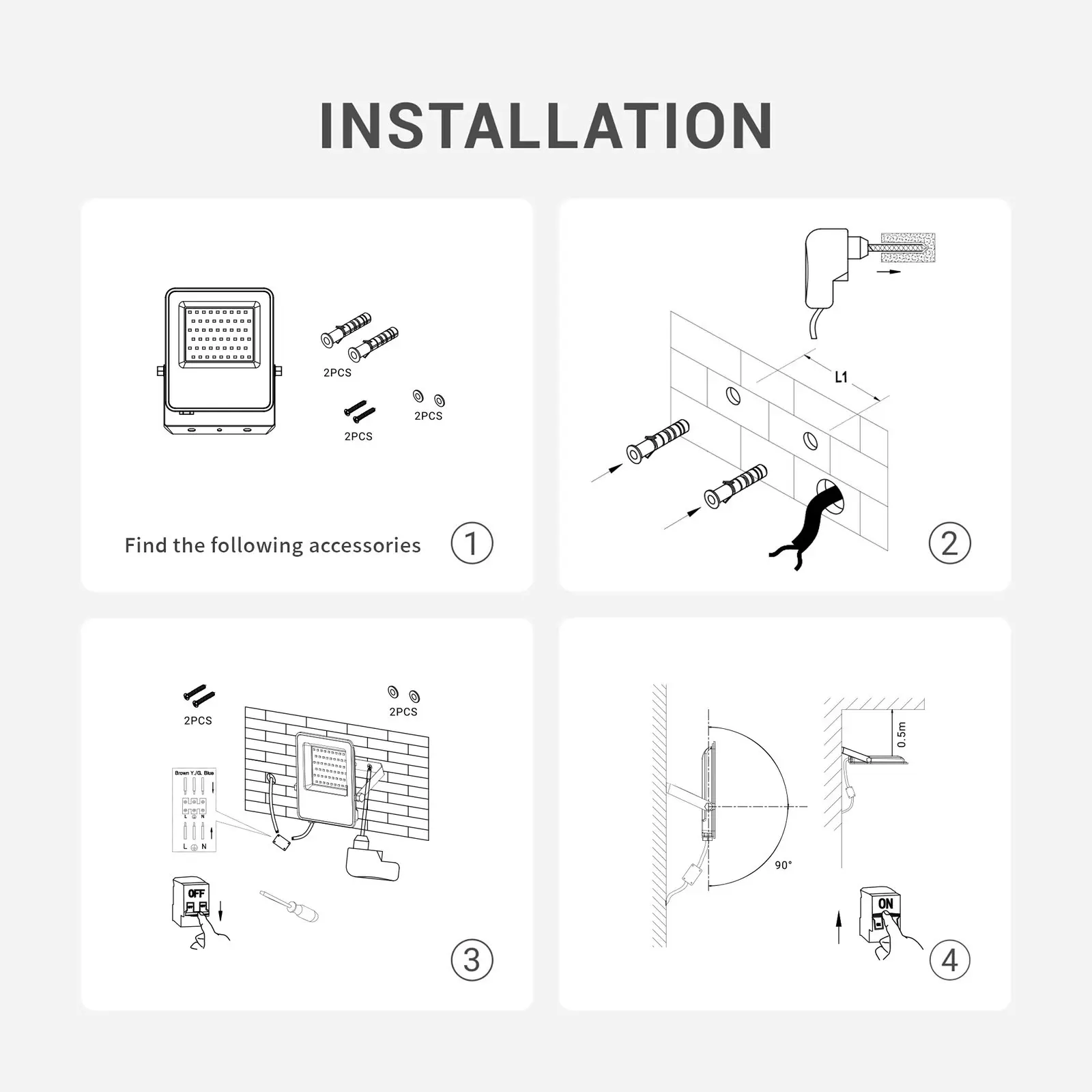 Outway E017EI Waterproof LED floodlight 20w