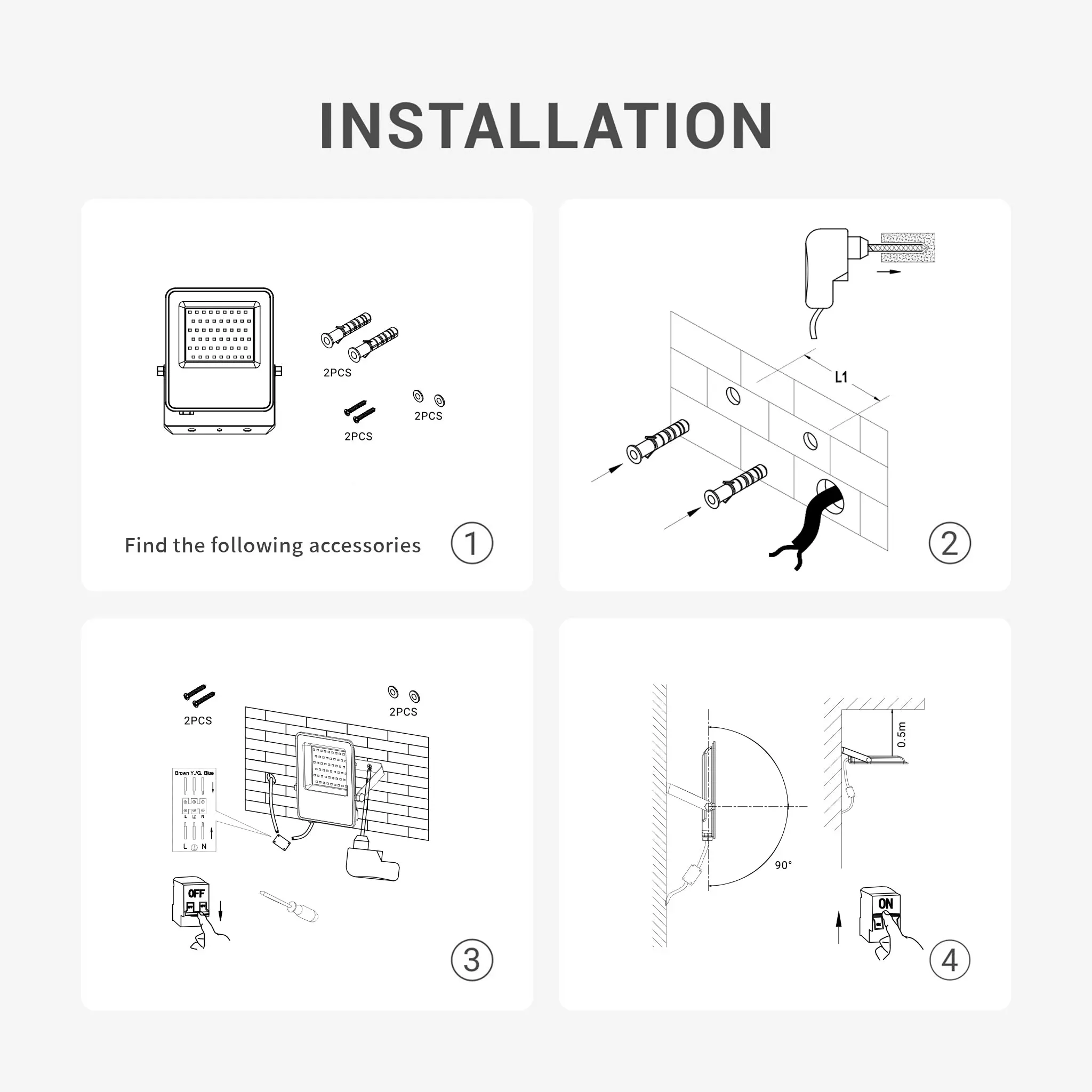 Outway E017EI Waterproof LED floodlight 30w